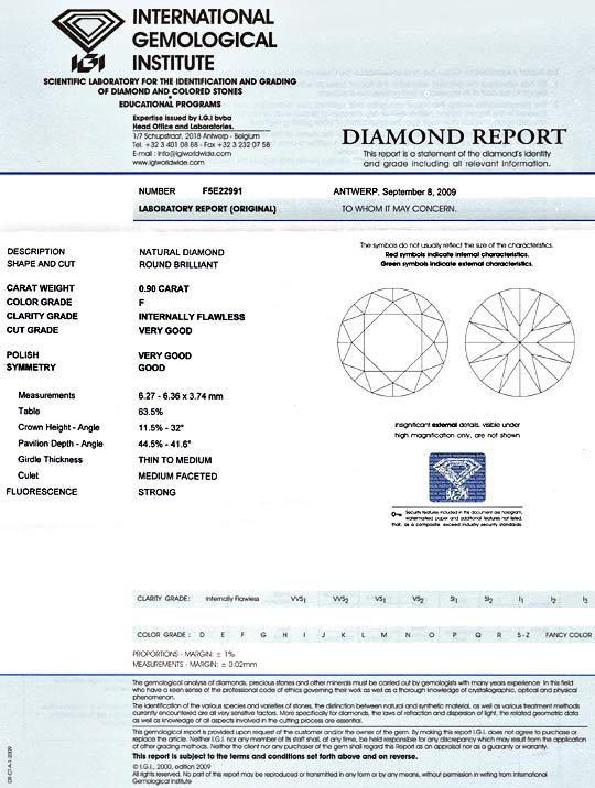 Foto 9 - Diamant 0,90ct Brillant IGI Lupenrein, Top Wesselton F, D5162