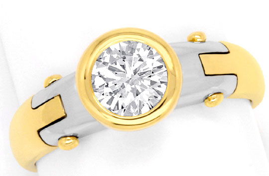 Foto 2 - Design-Diamantring 0,75 Brillant 18K Gelbgold-Weißgold, R1038