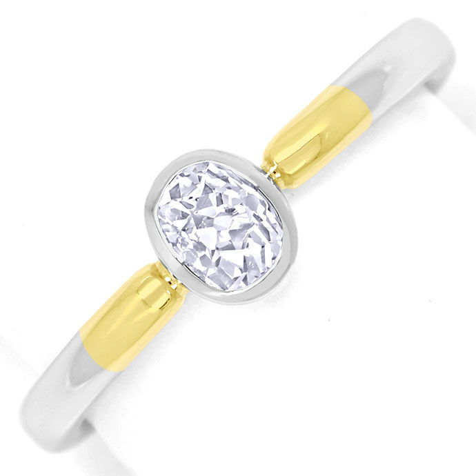 Foto 2 - Ovaler Diamant 0,39ct tolles Feuer in Bicolor Gold-Ring, R9065