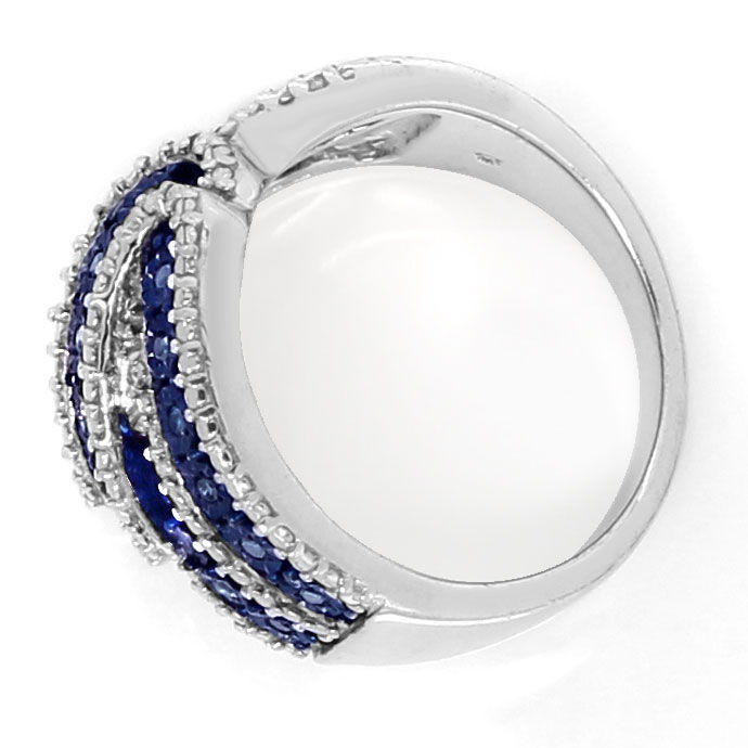 Foto 3 - Collier und Ring mit 45 blauen Diamanten aus 925 Silber, R9415