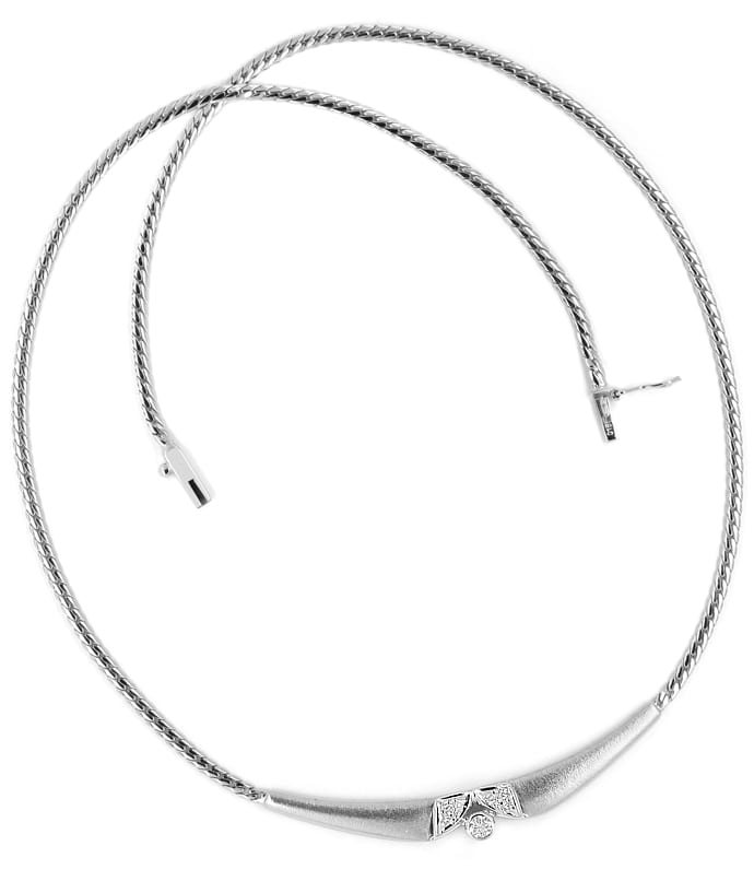 Foto 4 - Halskette Ring Ohrhänger mit Diamanten in 14K Weißgold, S1722
